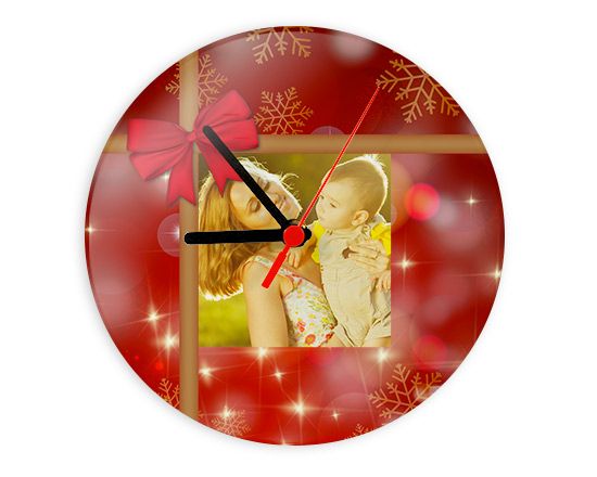 Orologio in vetro nel colore rosso Natale