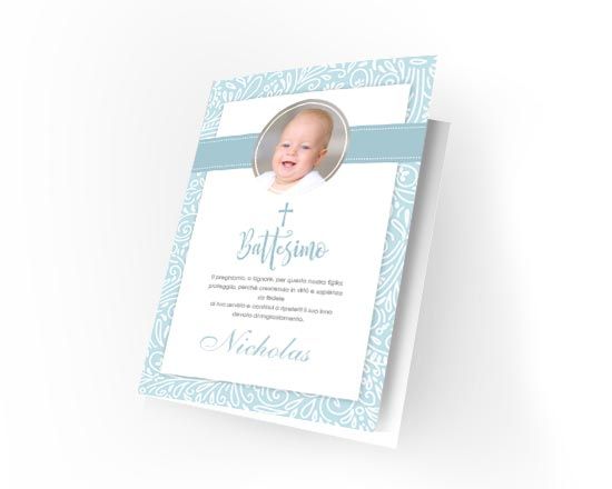 originale card con grafica celeste