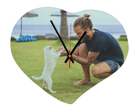 orologio in vetro a cuore, da personalizzare con foto