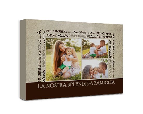 Foto collage su tela Collage with words