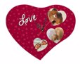 Orologio cuore legno 36x30 con grafica per San Valentino da personalizzare con 3 foto
