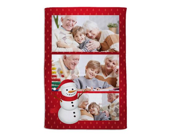 coperta natalizia con grafica collage