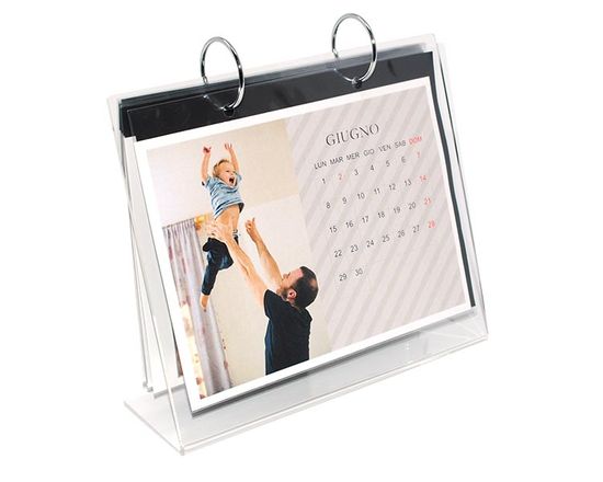 Calendario da tavolo in plexiglass grafica obliqua