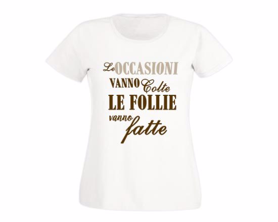 T-shirt donna in cotone Occasioni e follie