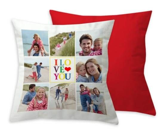 crea collage di foto da stampare su cuscino in poliestere