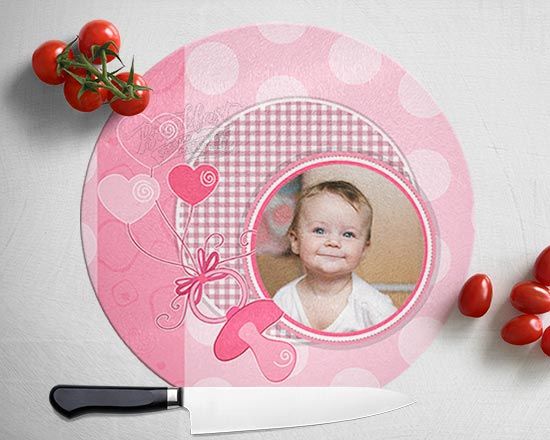 Tagliere da cucina rotondo rosa