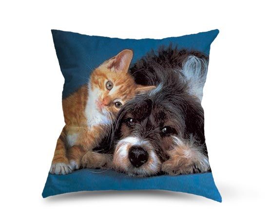 Cuscino in pile con stampa di foto di animali