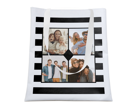 Borsa shopping con grafica e foto