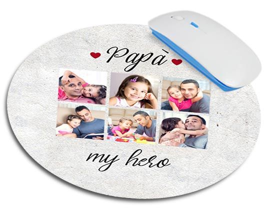 Tappetino mouse tondo Dad hero