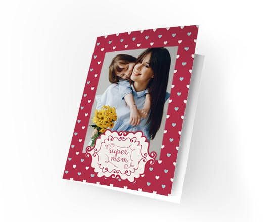 Cards con grafica Super mom