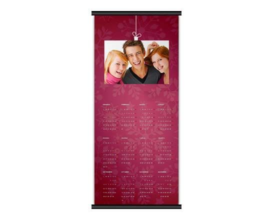 Calendario 30x70 con grafica dallo sfondo porpora