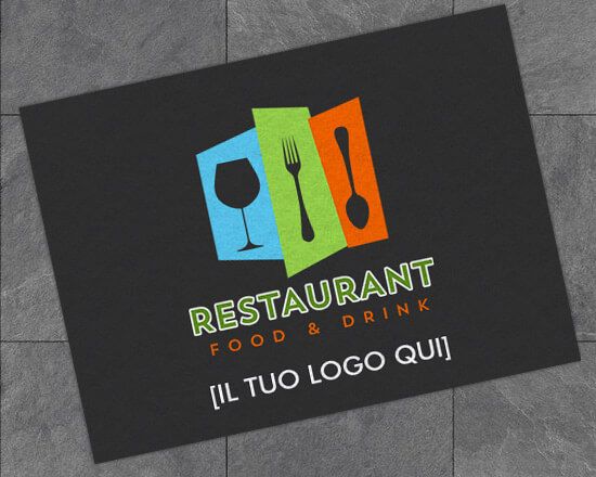 cura l'immagine della tua attività con il bellissimo zerbino in gomma antiscivolo, personalizzato con foto