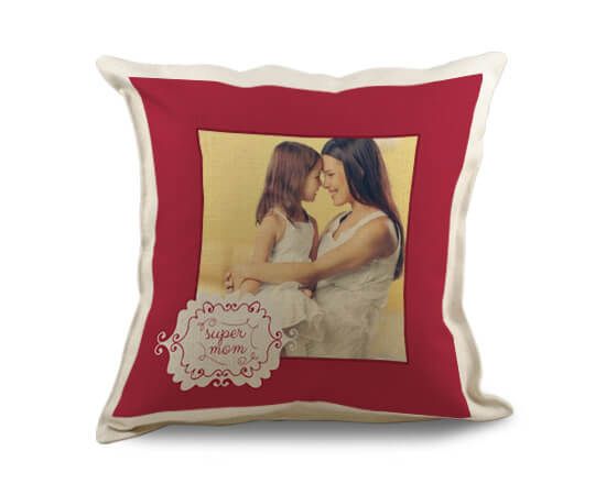 Cuscino quadrato in juta Super mom