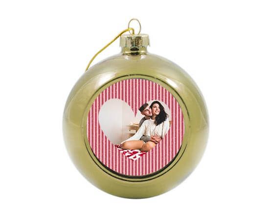Palla di Natale in vetro colorato Hearts for you