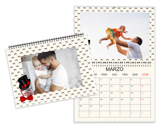 Calendario doppio miglior papà personalizzabile