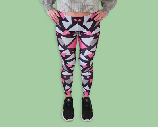 Leggings personalizzati con stampa geometrica taglia S