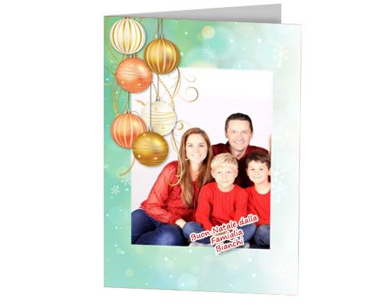 Card natalizia con foto famiglia
