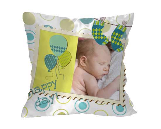 Cuscino classico con grafica bimbo personalizzato con foto