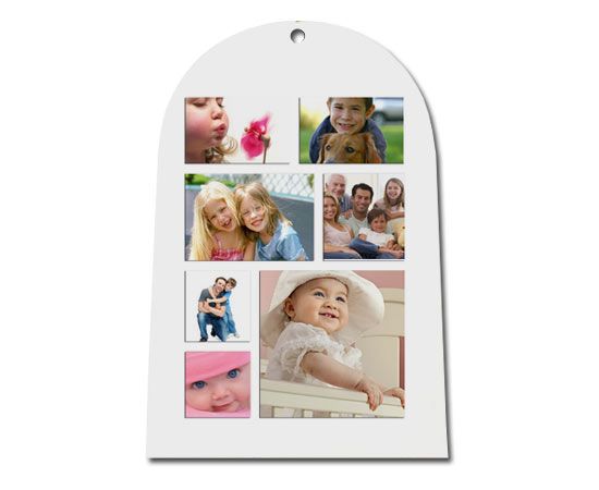 realizza un collage di imamgini per la campana in masonite personalizzata con foto