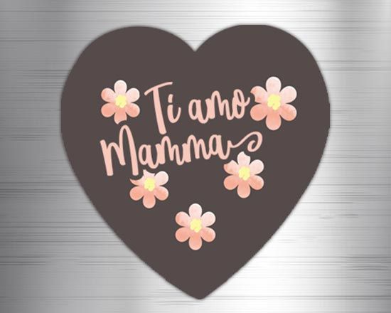 Calamita cuore masonite Ti amo mamma