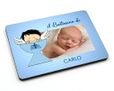 Calamita in masonite 7x5cm Baptism Boy