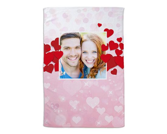 Tempesta di cuori su coperta in pile