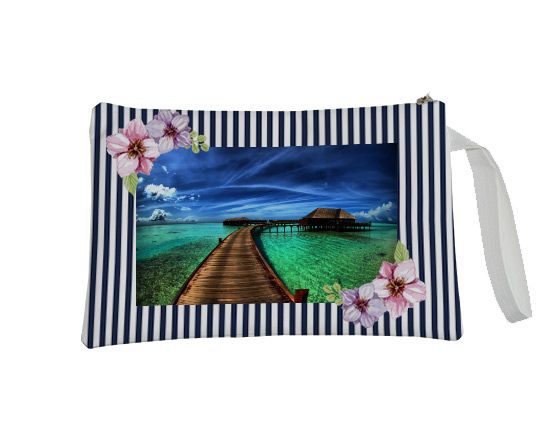 Fasce blu e bianche per la tua pochette unica