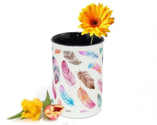 Portafiori con grafiche colorate