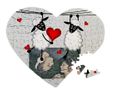 Puzzle cuore A3 con piccole pecorelle