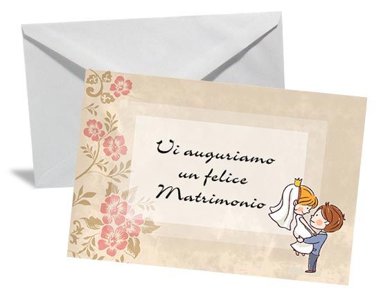 Bigliettino Auguri Happy wedding