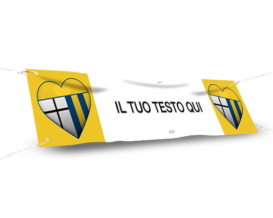 Striscione 150x30 Cuore giallo blu