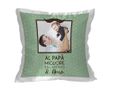 Cuscino in raso con grafica nel colore verde con cornice