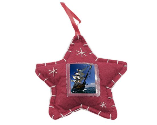 stella in feltro per albero natalizio