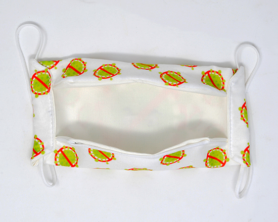 retro e interno della mascherina viso personalizzata