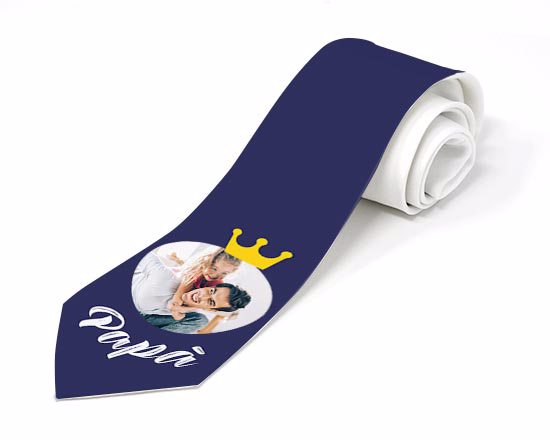 Cravatta con grafica a tempa festa del papà, da personalizzare con foto