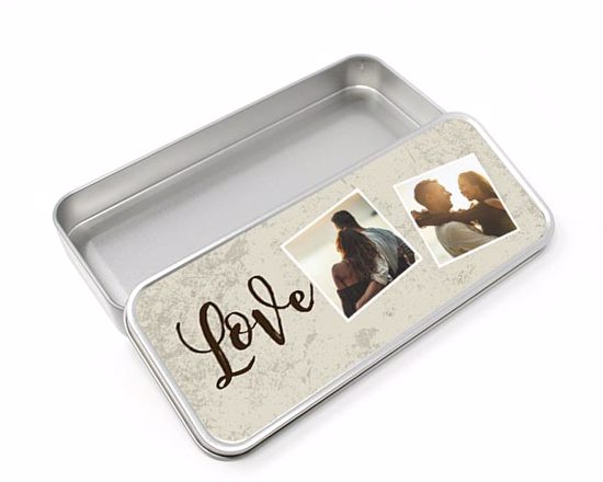 Scatolina portaoggetti in metallo con coperchio personalizzato - totalmente staccabile