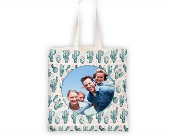 Borsa shopping con cactus verdi