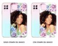Cover trasparente Huawei P40 Lite con grafica fiori da personalizzare con foto
