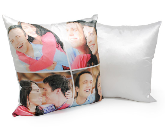 Cuscino in raso con grafica collage personalizzata con le tue foto