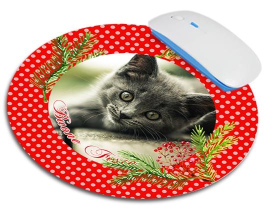 Tappetino mouse tondo Bacche natalizie