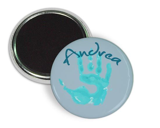 Magnete frigo con impronta azzurra