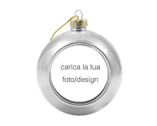 Palla di Natale in vetro colorato argento