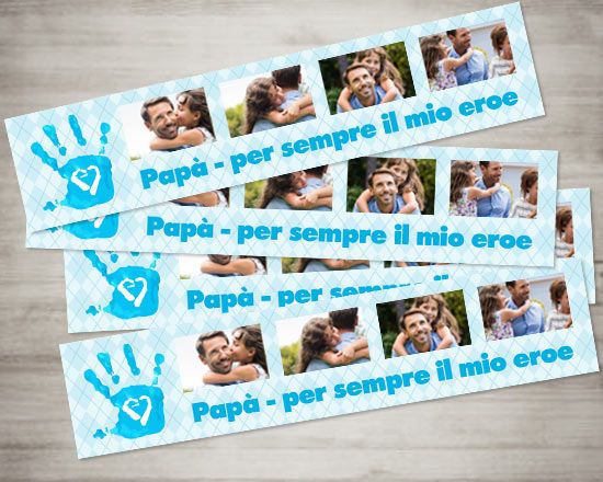 Segnalibro con grafica collage celeste