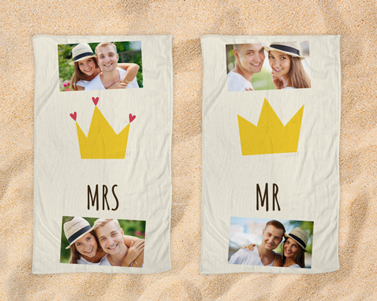 crea telo mare di coppia personalizzato con foto e grafiche