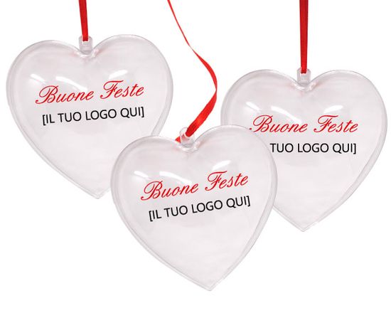 cuore di natale personalizzato con immagine di bambina - pack da 6