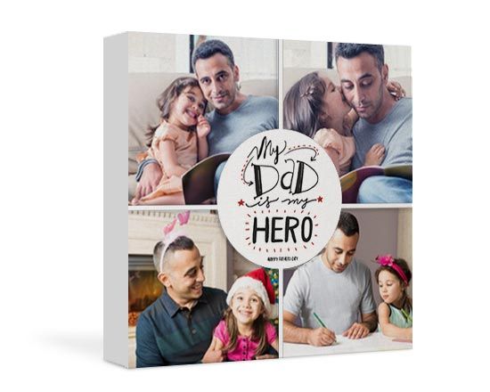 Tela collage con dedica per il papà