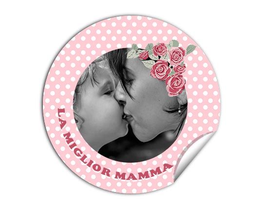 Stickers cerchio festa della mamma