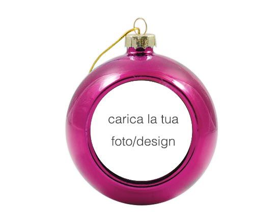 Palla di Natale in vetro colorato fucsia