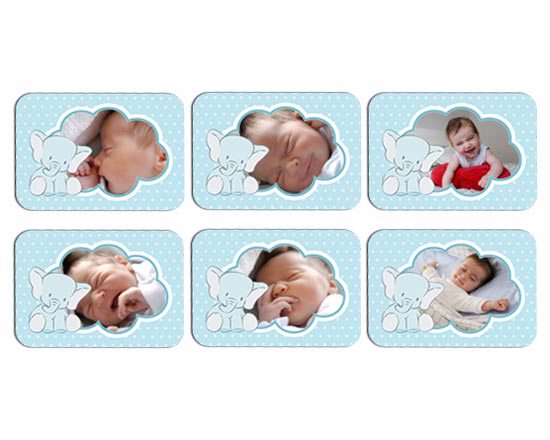 Calamita rettangolare Elefantino Pack da 6 foto diverse