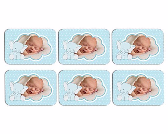 Calamita rettangolare Elefantino Pack da 6 foto uguali
